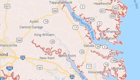 Google Map Virginia 4 Rivers